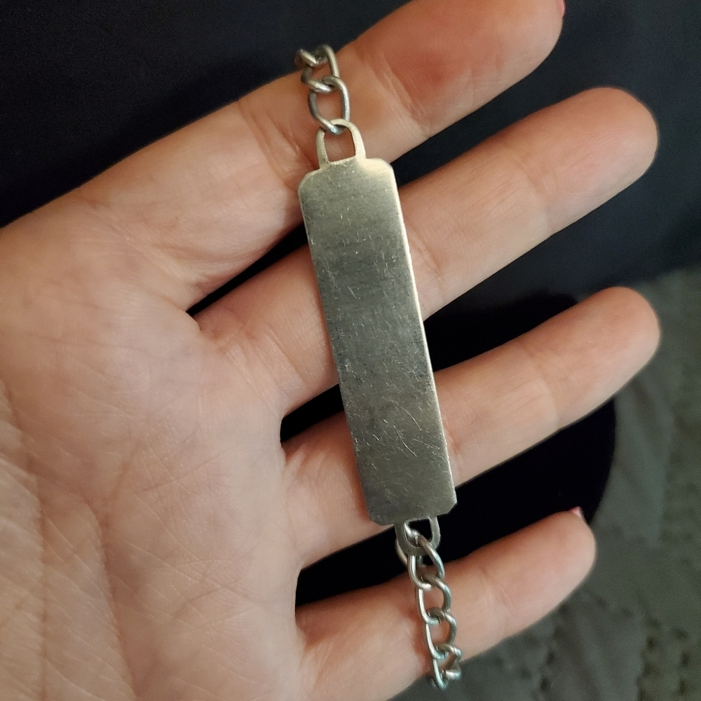 Vintage Lightweight Aluminum Blank ID Bracelet - Picture 5 of 8